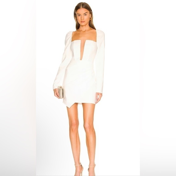 Michael Costello REVOLVE Racquel Mini Dress in Ivory Size small still sold - Picture 1 of 9